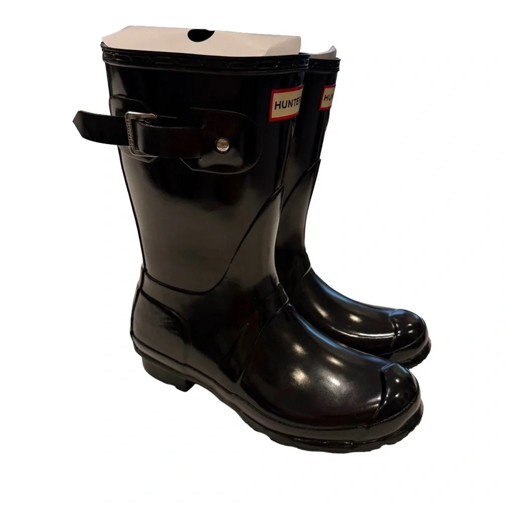 HUNTER Original Women’s Short Gloss Rain/Snow Boot Size US 6 EU 37 NIB - Picture 2 of 6
